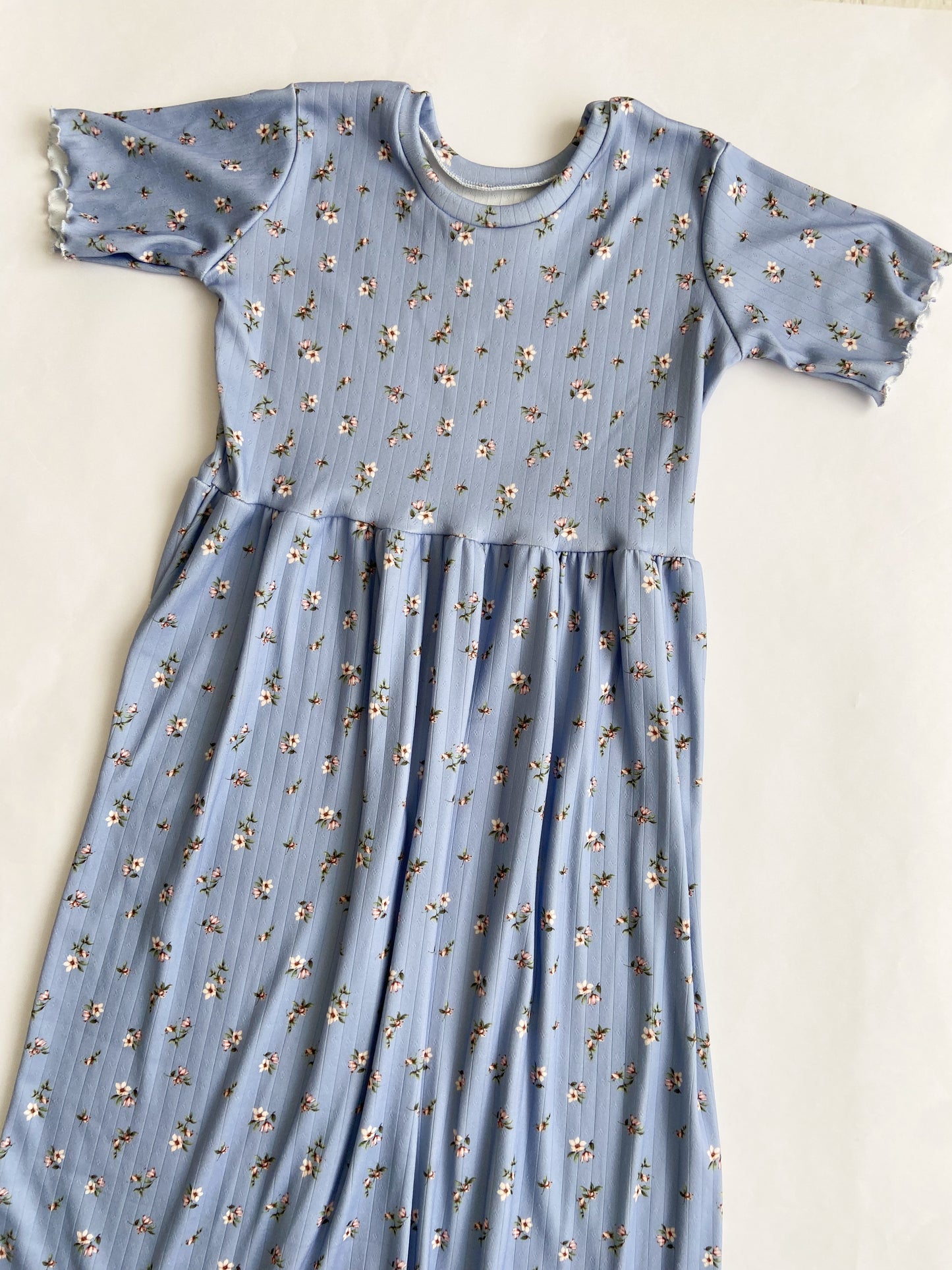Blue Floral Midi Dress