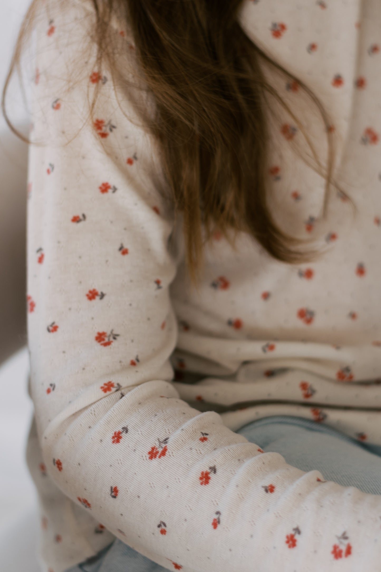 Pointelle Knit Floral T-shirt (2 color options)