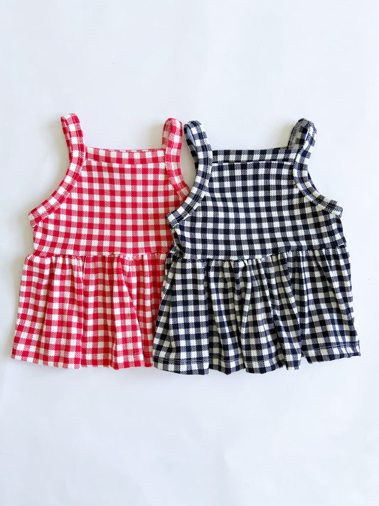 Gingham Peplum Top ( 2 color options)