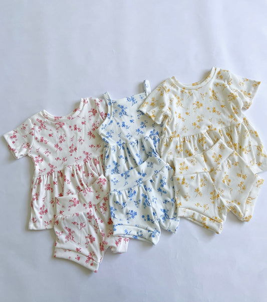 Floral Peplum Set ( 3 colors)