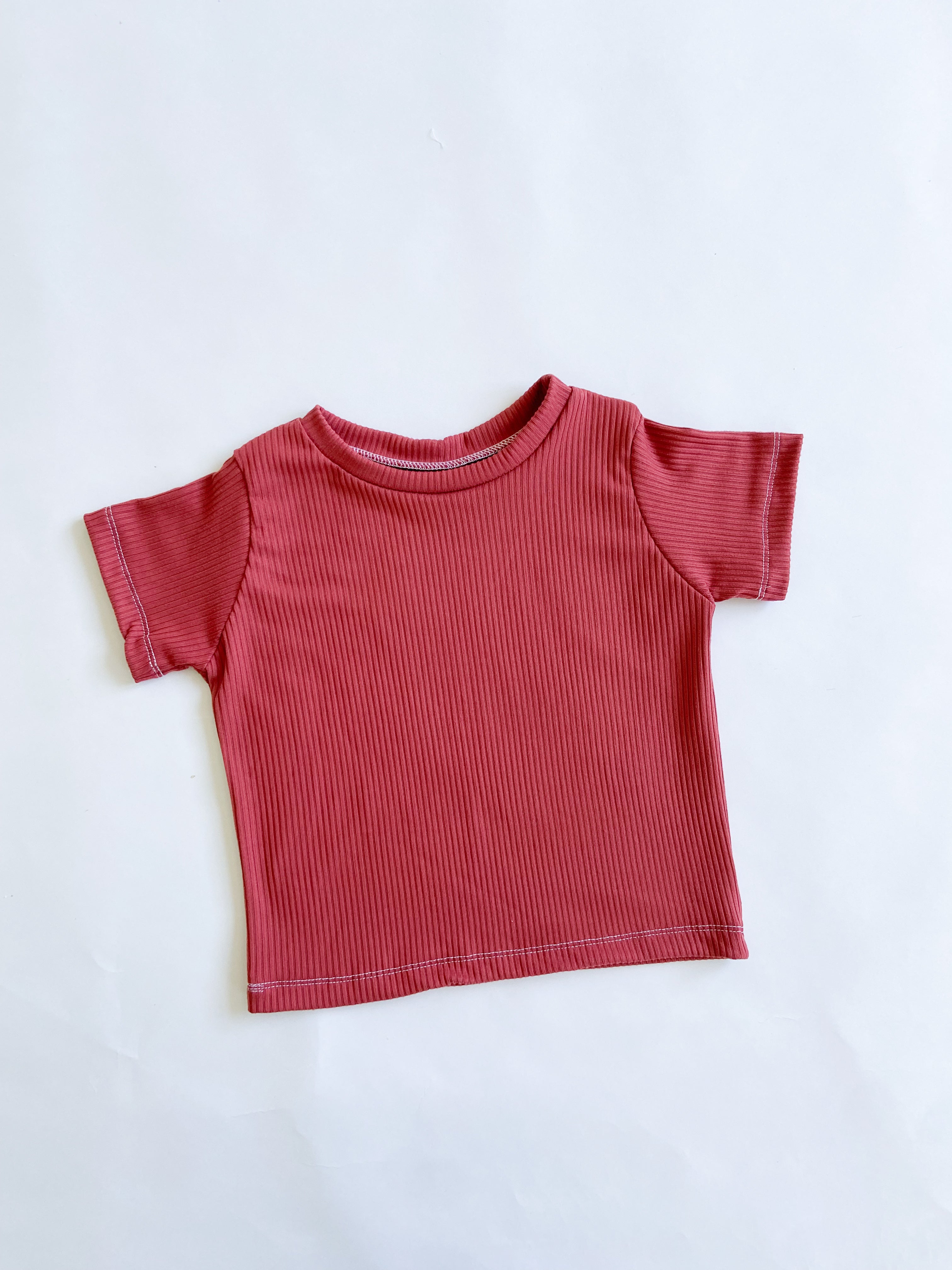 Basic Rib T-shirt - Red – Sew Sweet Clothing