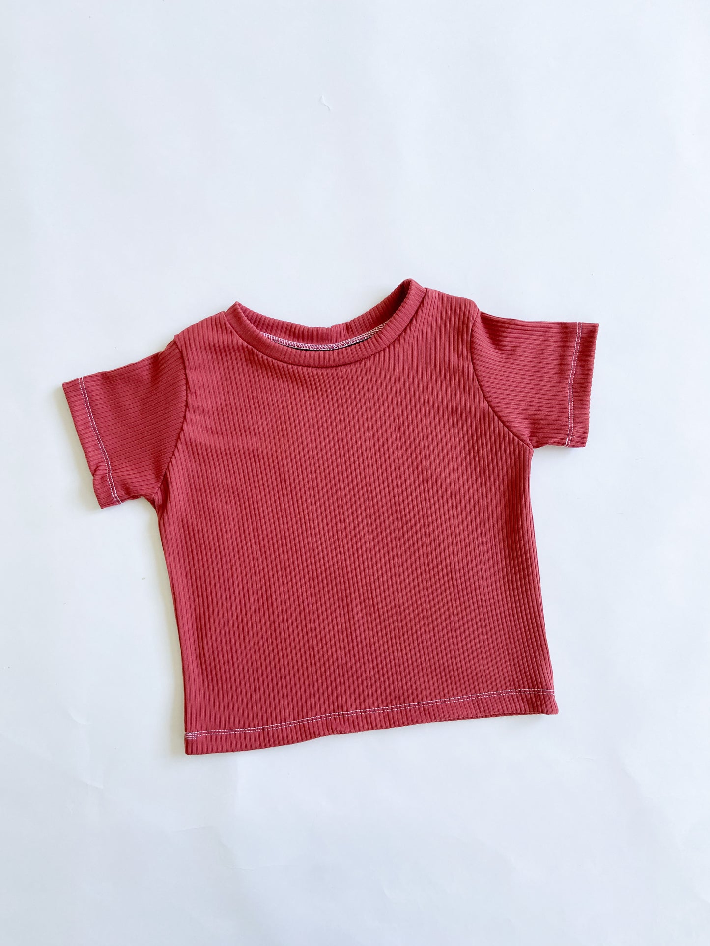 Basic Rib T-shirt - Red