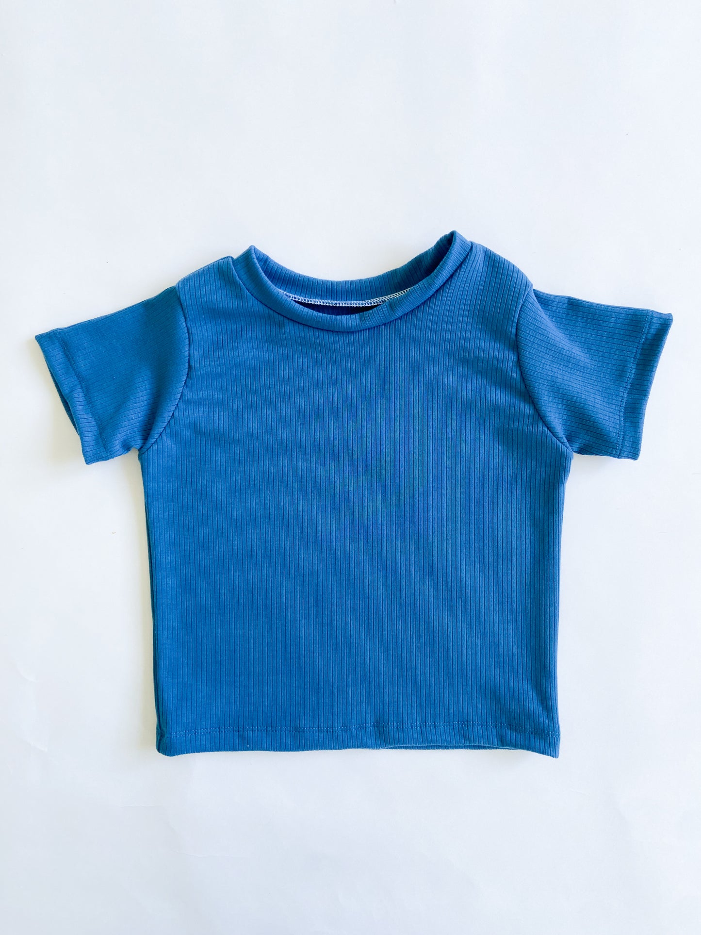 Basic Rib T-shirt - Teal Blue