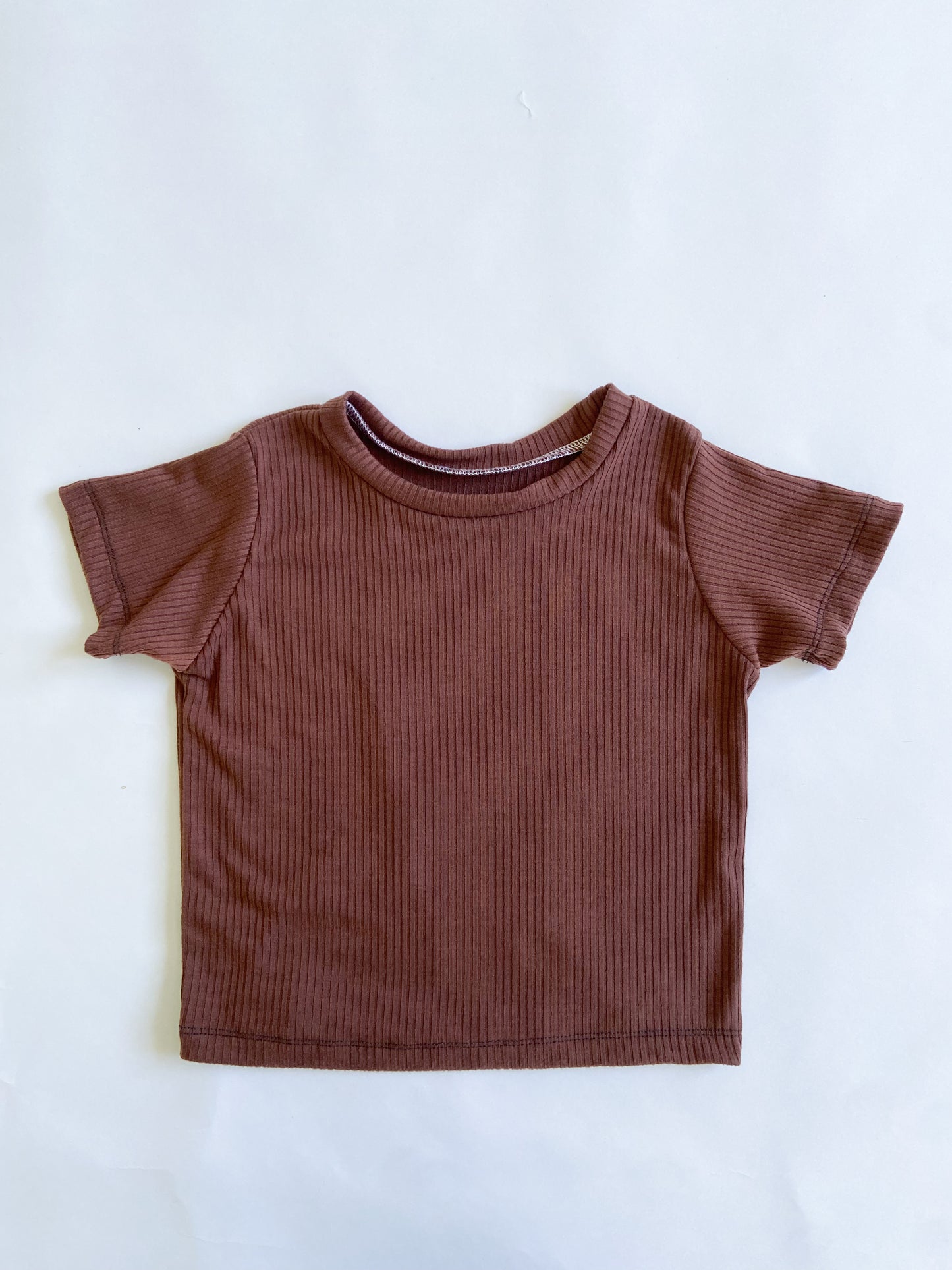 Basic Rib T-shirt - Chocolate Brown