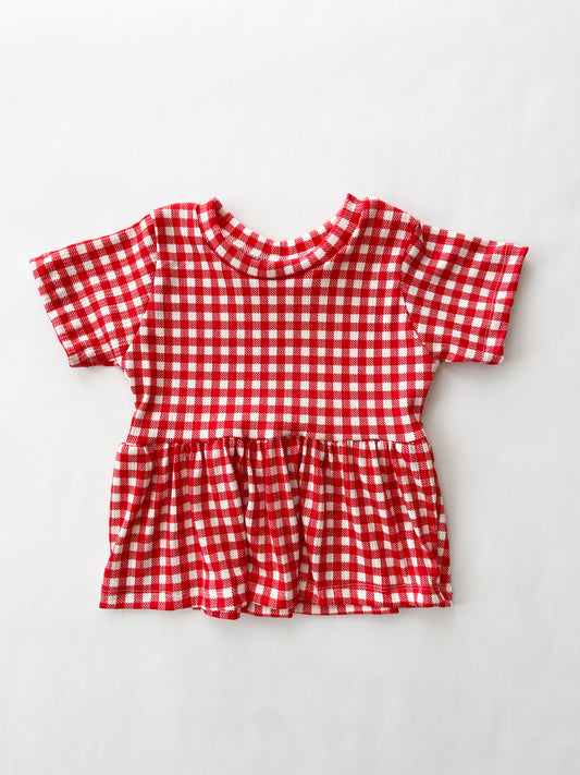 Red Gingham Peplum