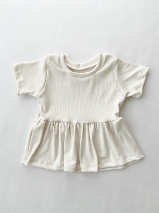 Ivory Rib Peplum