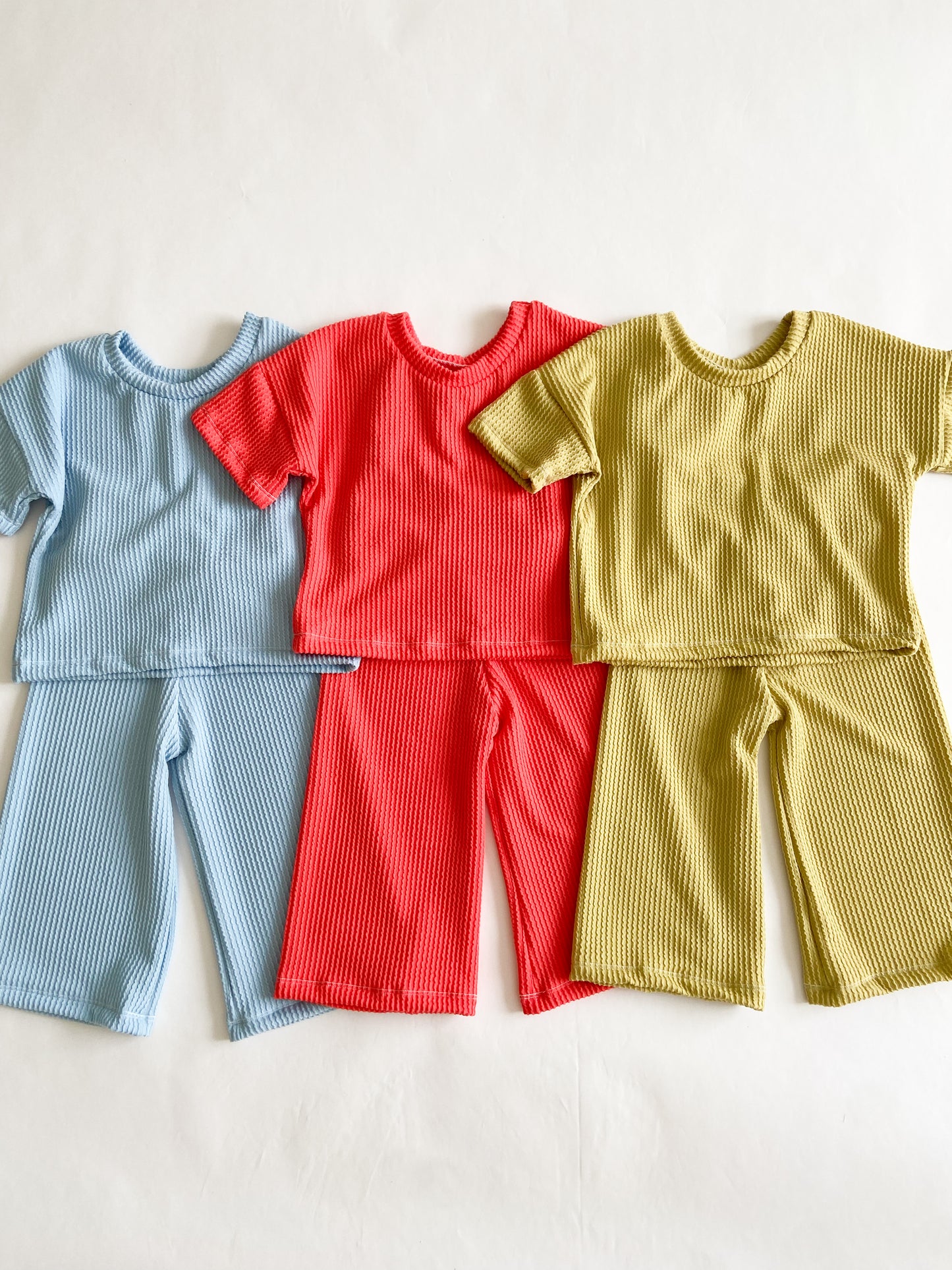 Bright Summer Sets ( T-shirt + wide leg pants)